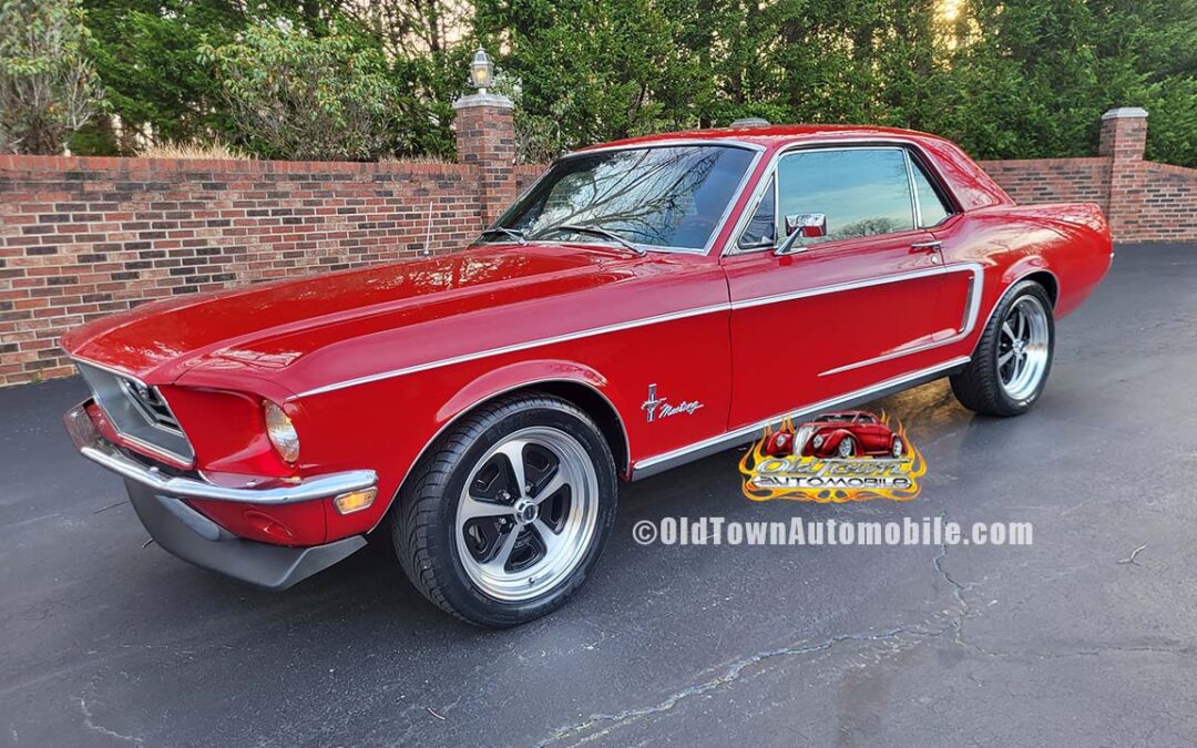 1968 Ford Mustang coupe in Candy Apple Red