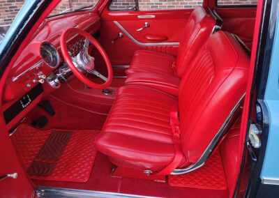 1950 Ford Club Coupe Custom with lipstick red interior