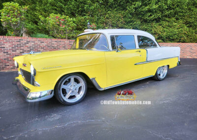 1955 Chevrolet Sedan in Yellow and White - exterior