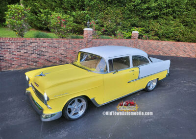 1955 Chevrolet Sedan in Yellow and White - exterior