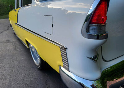 1955 Chevrolet Sedan in Yellow and White - exterior