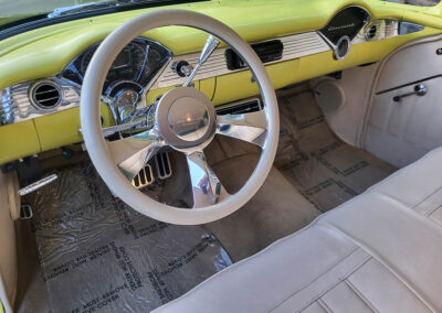 1955 Chevrolet Sedan in Yellow and White - interior dash