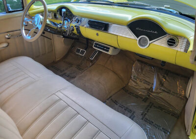 1955 Chevrolet Sedan in Yellow and White - interior dash