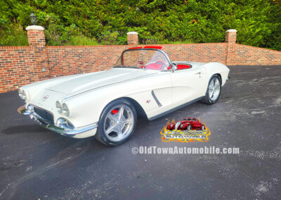 1962 Chevrolet Corvette in white and red interior