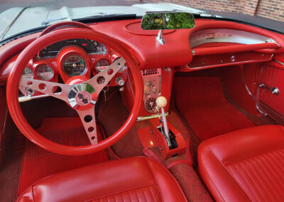 1962 Corvette in White and red interior - dashboard