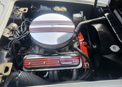 1962 Corvette in White and red interior - engine