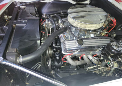 1967 Chevrolet Camaro Convertible in White with Stripes - engine