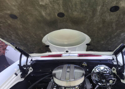 1967 Chevrolet Camaro Convertible in White with Stripes - engine