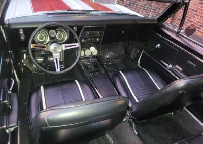 1967 Chevrolet Camaro Convertible in White with Stripes - interior