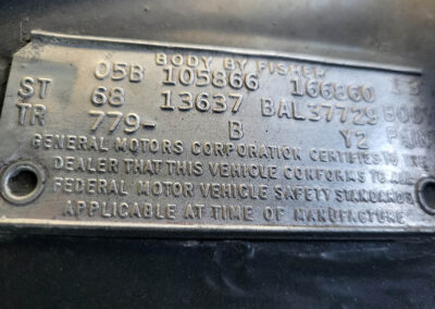 1968 Chevrolet Chevelle in Smoke Gray Metallic - trim tag
