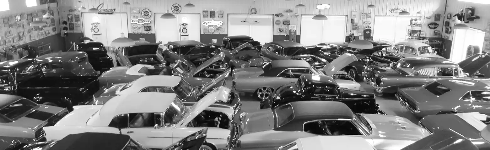 Showroom with classics and muscle cars