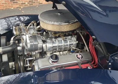 1940 Ford Woody - All Steel in Midnight Blue and maple/birdseye wood - engine