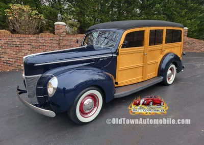 1940 Ford Woody - All Steel in Midnight Blue and maple/birdseye wood - exterior shot