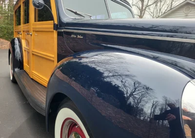 1940 Ford Woody - All Steel in Midnight Blue and maple/birdseye wood - exterior shot