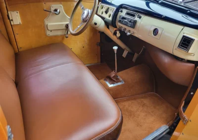 1940 Ford Woody - All Steel in Midnight Blue and maple/birdseye wood - interior shot
