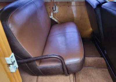 1940 Ford Woody - All Steel in Midnight Blue and maple/birdseye wood - interior shot