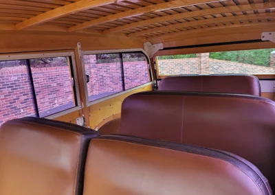 1940 Ford Woody - All Steel in Midnight Blue and maple/birdseye wood - interior shot