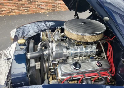 1940 Ford Woody - All Steel in Midnight Blue and maple/birdseye wood - engine